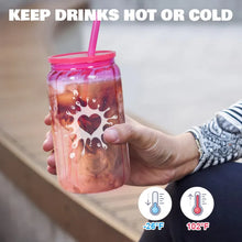 Load image into Gallery viewer, 16oz Sublimation Solid Color Streaked Glass Can