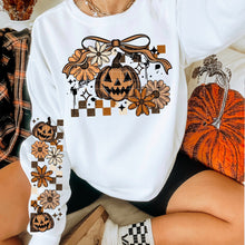 Load image into Gallery viewer, Pumpkin Flowers with Bow
