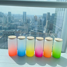 Load image into Gallery viewer, 16oz Sublimation Gradient Glass Can
