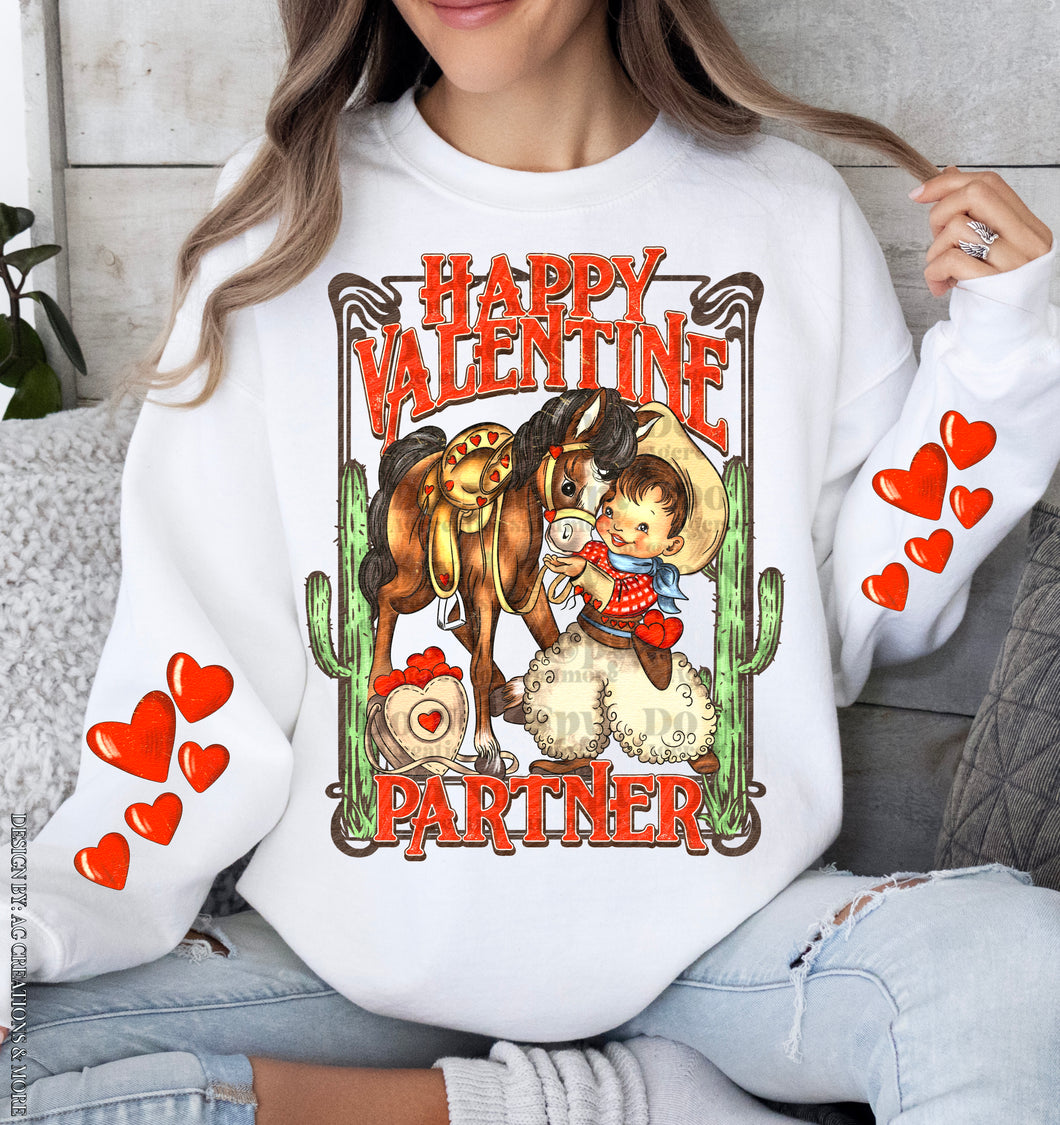 Cowboy Valentine with Border Sweatshirt
