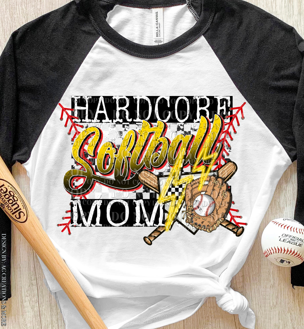 Hardcore Softball Mom Raglan