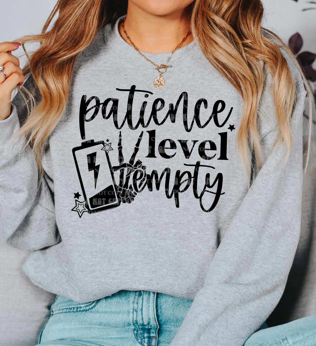 Patience Level Empty Sweatshirt