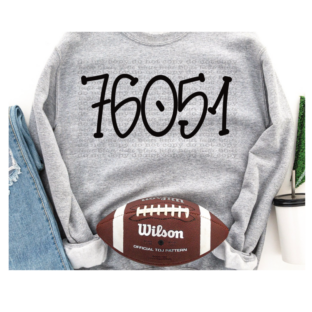 Custom Football Zip Code Sweatshirt