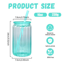 Load image into Gallery viewer, 16oz Sublimation Gradient Color Streaked Glass Can
